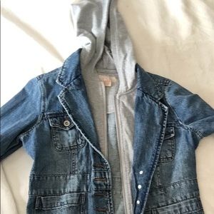 Jean Jacket with Grey Hood